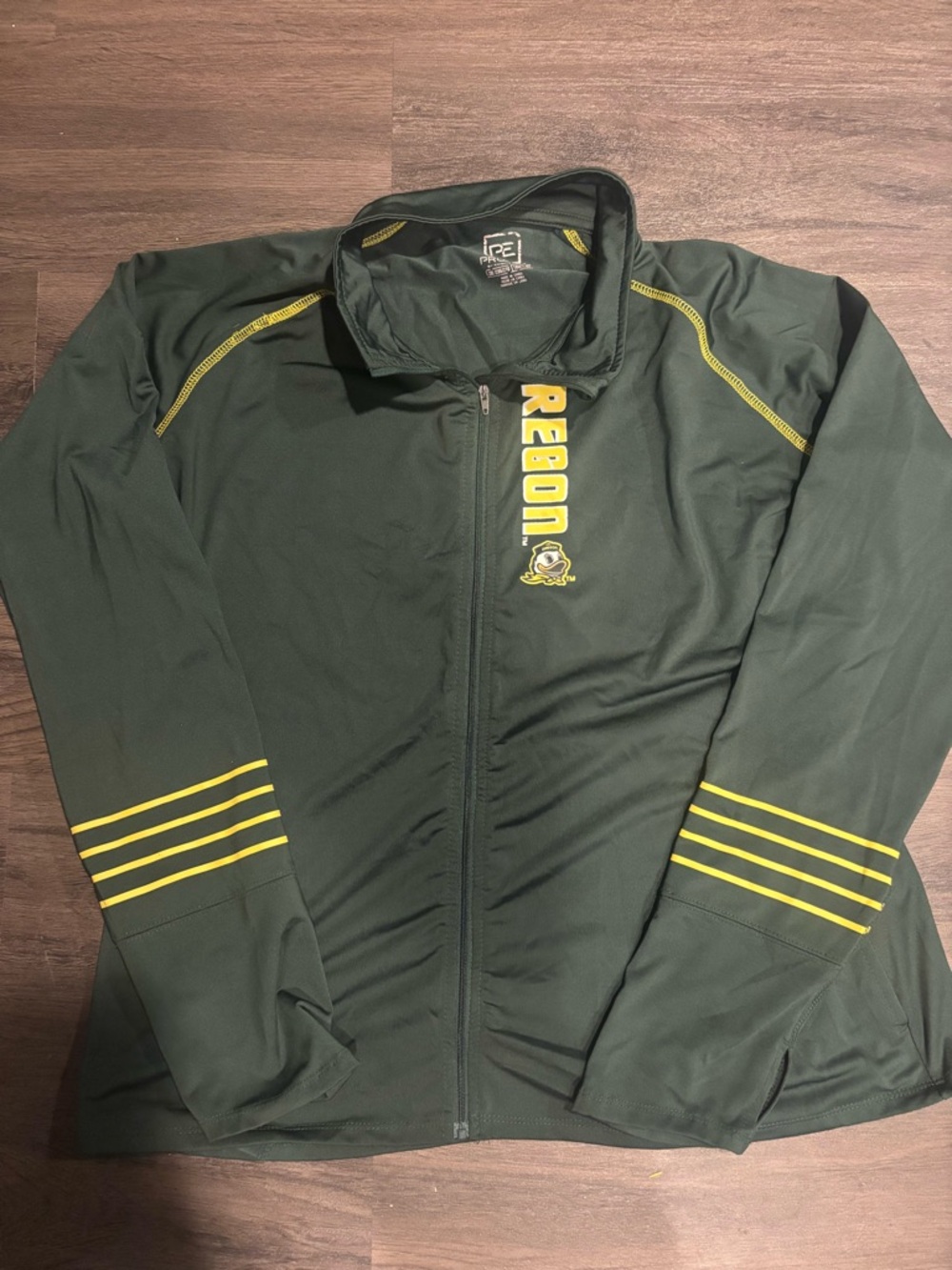 Oregon Ducks Dark Green Full-Zip Athletic Jacket with Yellow Accents